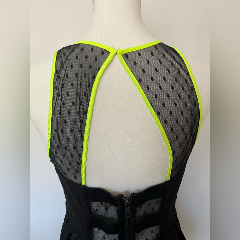 Princess by Vera Wang Black Dots Neon Trim Dress size 7 - Picture 12 of 14